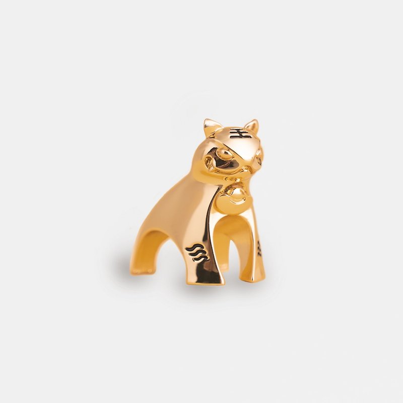 [Mother’s Day Gift 20% Off] Lucky Golden Tiger Ornaments_Small - ของวางตกแต่ง - โลหะ สีทอง