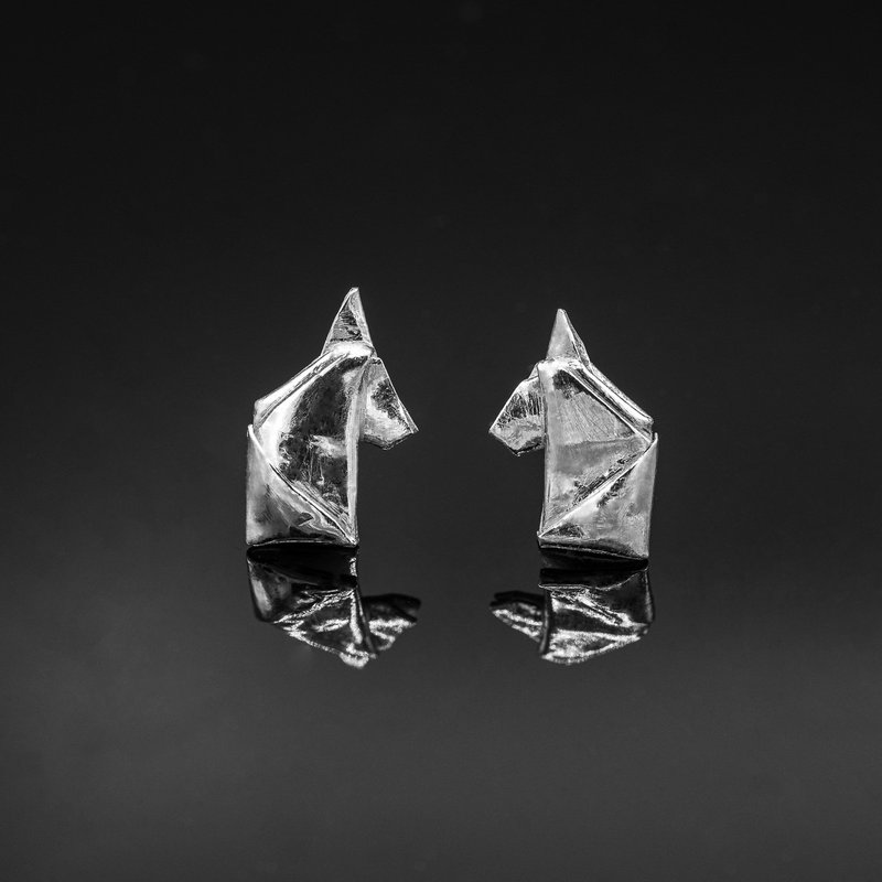 Origami the Unicornイヤリングシルバー99.9 - ピアス・イヤリング - シルバー シルバー