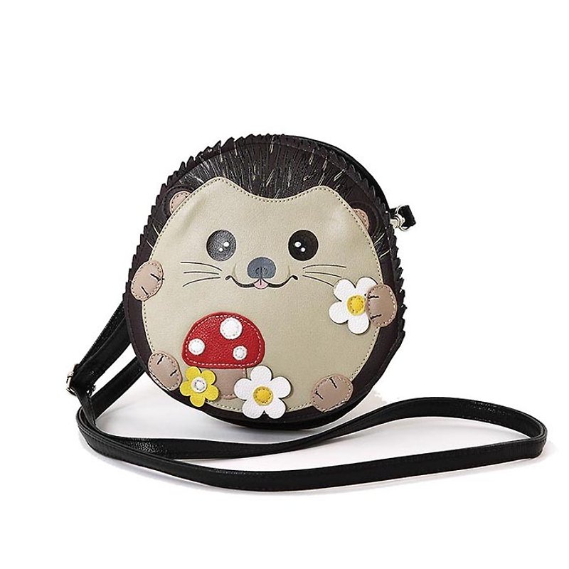 Hedgehog baby childlike slant back animal bag for sale in stock-酷乐村 - กระเป๋าแมสเซนเจอร์ - หนังเทียม สีนำ้ตาล