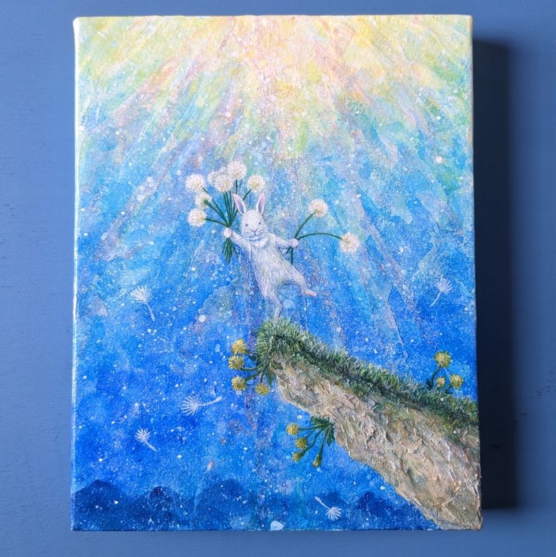 【原画】綿毛の白兎 - 海報/掛畫/掛布 - 紙 藍色