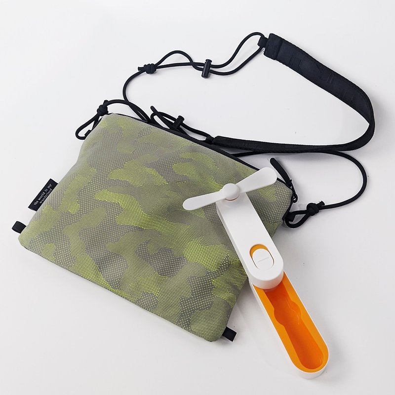 [Summer Combo Special] Waterproof Bright Camouflage Small Bag + Folding Fan - กระเป๋าแมสเซนเจอร์ - พลาสติก สีส้ม