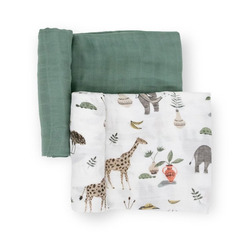 Little Unicorn Bamboo Fiber Gauze Cloth 2 Pack Zoo 2.0 - Other - Other Materials White