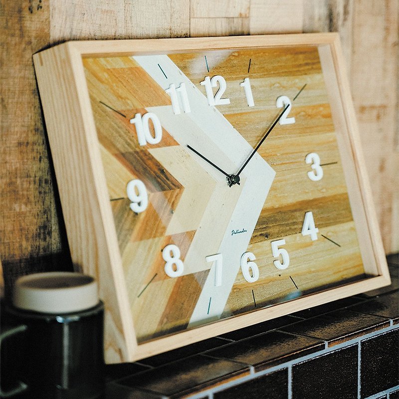 Venerable- square mix wood grain silent wall clock - Clocks - Wood Brown