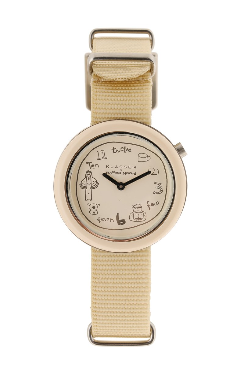 Klasse14 x Topbananax Mooma Mooni Beige Nylon Strap Watch 36/42mm - นาฬิกาคู่ - สแตนเลส 