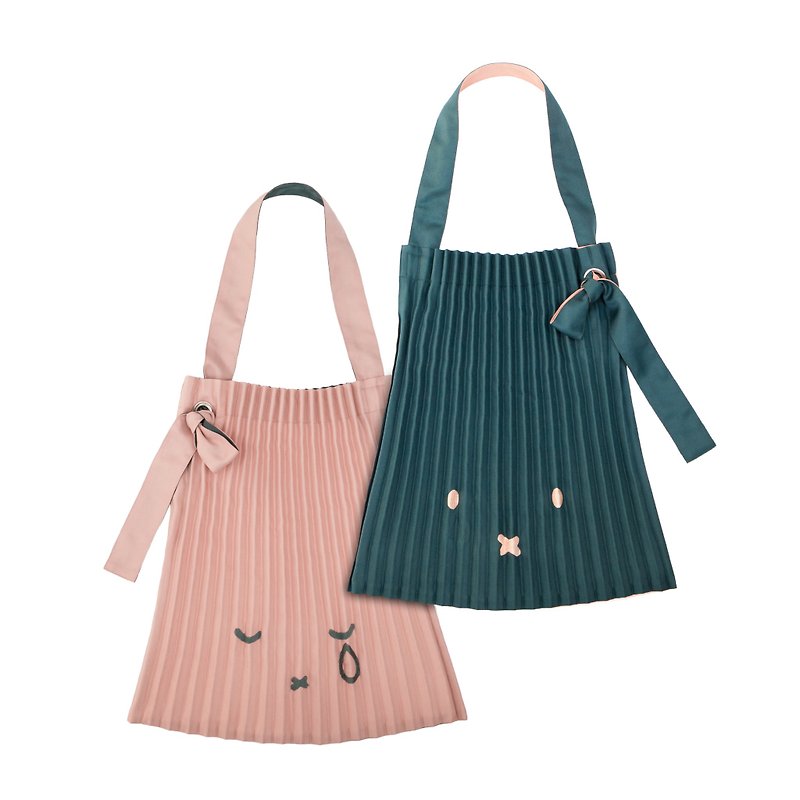 【予約販売】Pinkoi × miffy プリーツ刺繍バッグ ターコイズ×ピンク | 第1弹