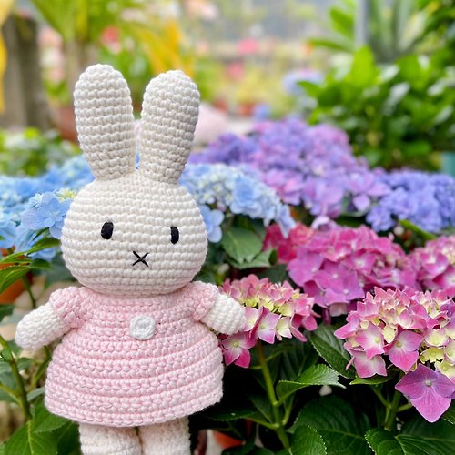 橘荷屋 x Miffy 荷蘭 Just Dutch | Miffy 米飛兔 編織娃娃和她的粉紅色洋裝