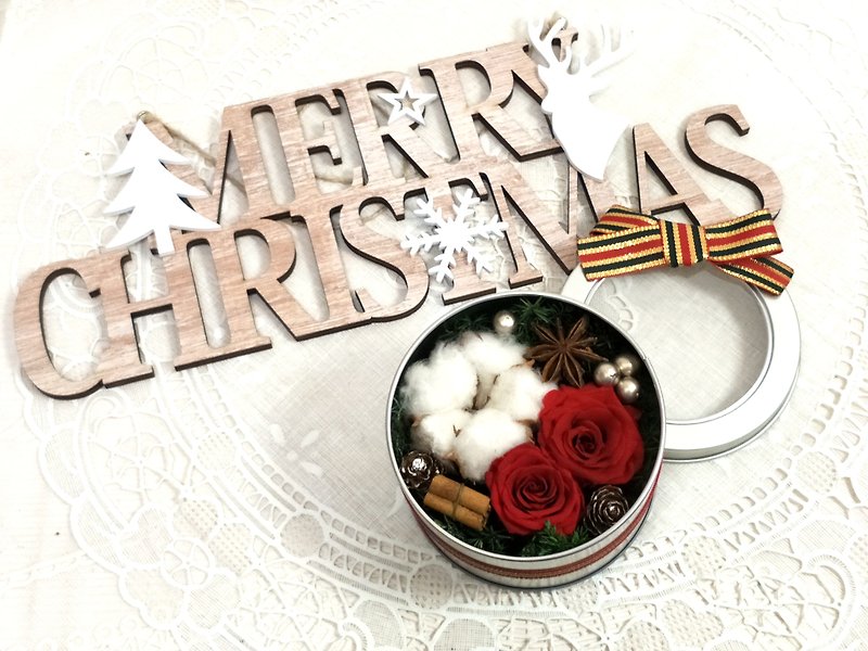 l Merry Christmas with open window tin box without flowers gift l*Christmas*Christmas*Merry Christmas*Decoration*without flowers, stellar flowers, eternal flowers*exchange gifts - Plants - Plants & Flowers 