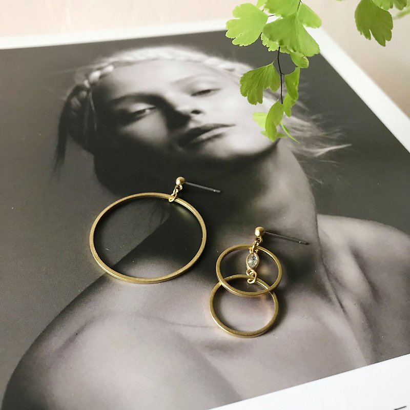 Bubble Bronze earrings _ (folder can be changed) - Earrings & Clip-ons - Copper & Brass Gold