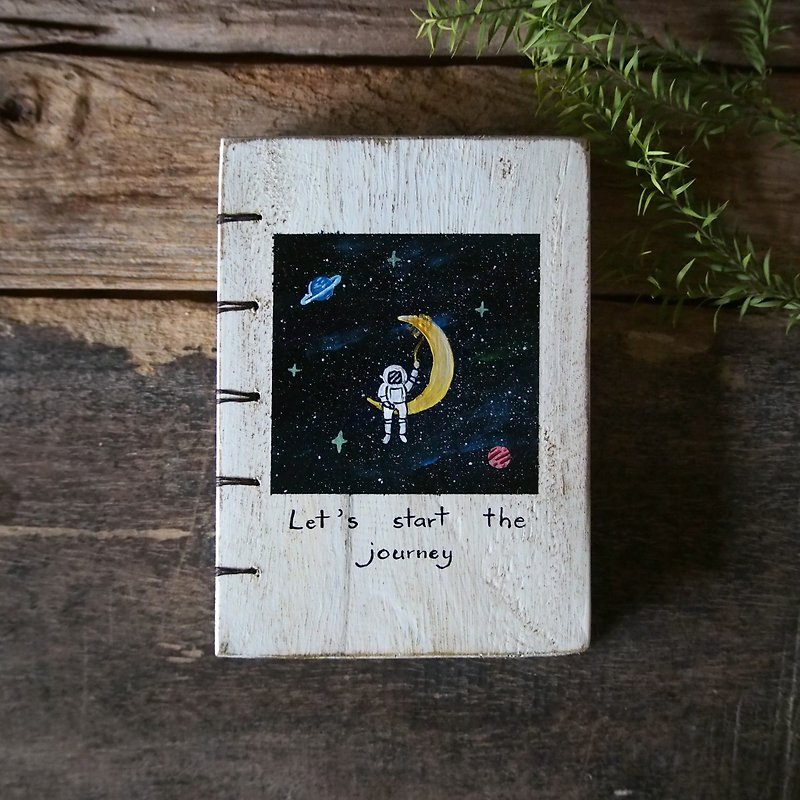 私の宇宙の自由、スケッチブック、ノート、ノート、日記、手作り本富士 - ノート・手帳 - 木製 ホワイト