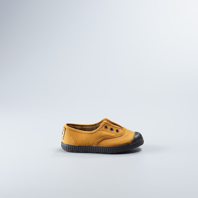 西班牙帆布鞋 冬季刷毛 黃色 黑頭 洗舊  955777 童鞋尺寸 - 男/女童鞋 - 棉．麻 黃色