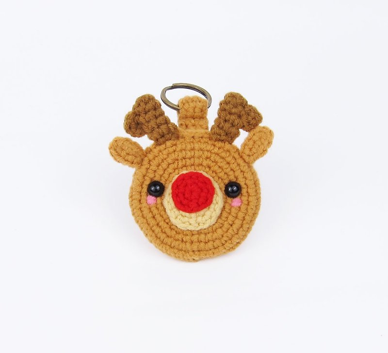 紅鼻子麋鹿/收納袋/GOGORO/聖誕節 - 鑰匙圈/鑰匙包 - 其他人造纖維 咖啡色
