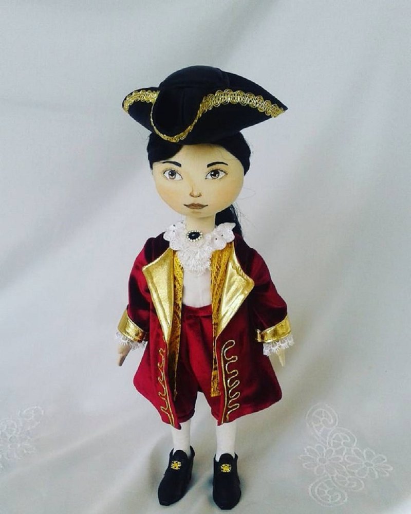 Artdoll Historical doll vintage doll collectible doll cloth doll - 寶寶/兒童玩具/玩偶 - 棉．麻 