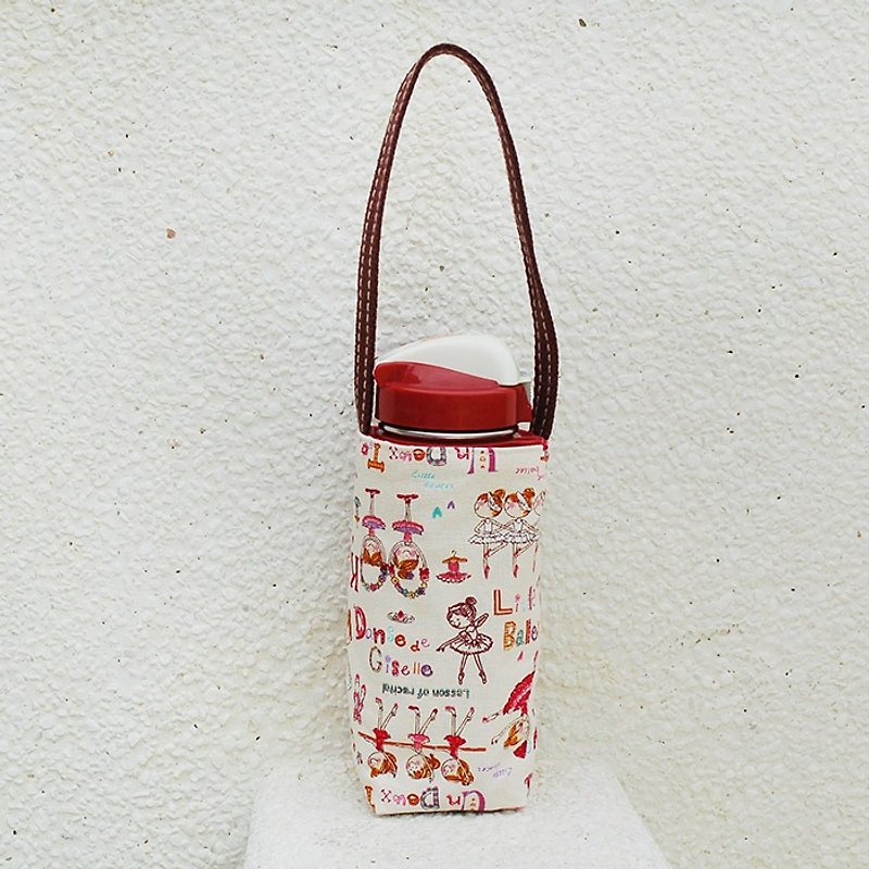 Ballet girl kettle bag / cup cover / left 1 - Beverage Holders & Bags - Cotton & Hemp Pink