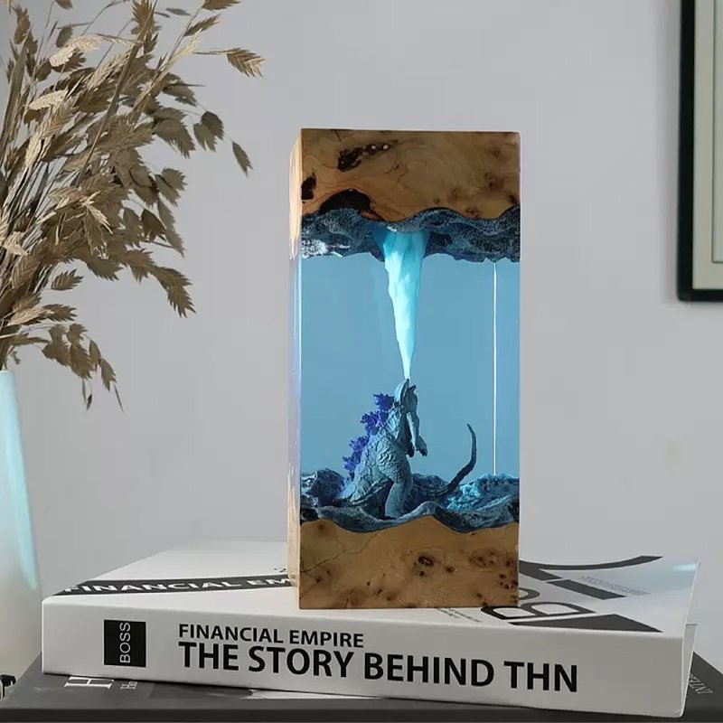 哥吉拉ゴジラ原子吐息氛圍燈 創意禮物/桌擺 - 燈具/燈飾 - 樹脂 藍色
