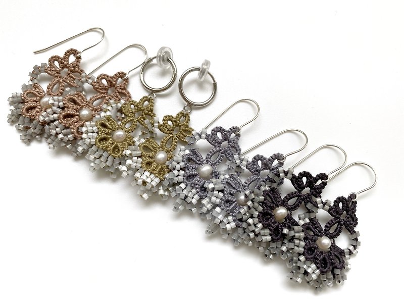 Bell vintage bell earrings/drop earrings/banquet shape/daily wear/lace weaving - Earrings & Clip-ons - Other Materials 