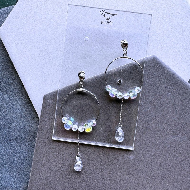 Ink drop earrings - ต่างหู - วัสดุอื่นๆ สีใส