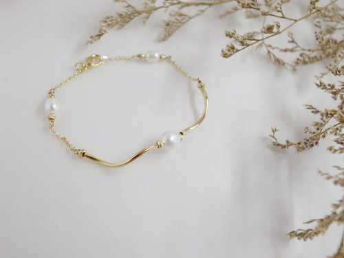 ChloMi 【手鍊】14K 包金 注金 珍珠手鍊 情人節禮物
