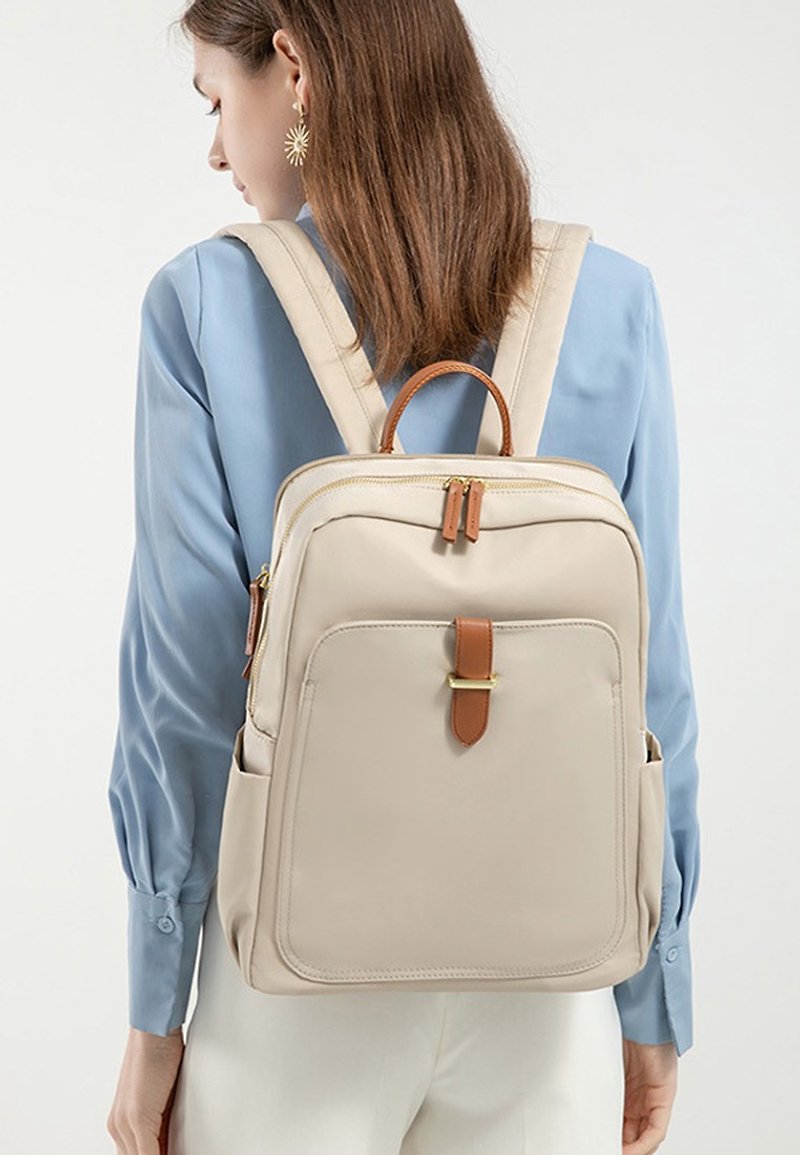 AOKING Women Travel Business Backpack 9099 Beige - Backpacks - Eco-Friendly Materials Khaki