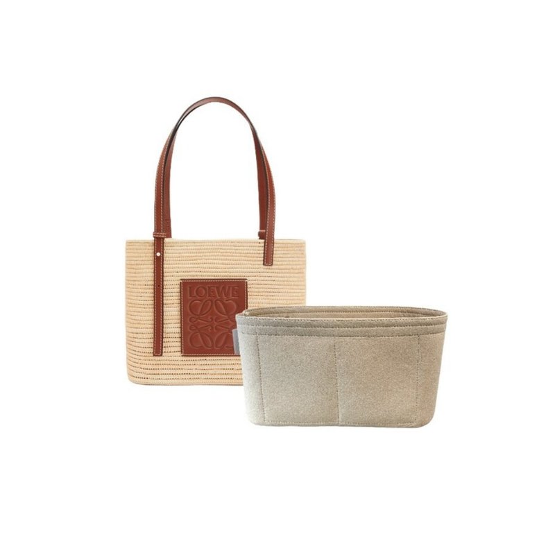 【香港製造】手製內袋 Bag Organizer Loewe Square Basket - 化妝包/收納袋 - 其他材質 多色