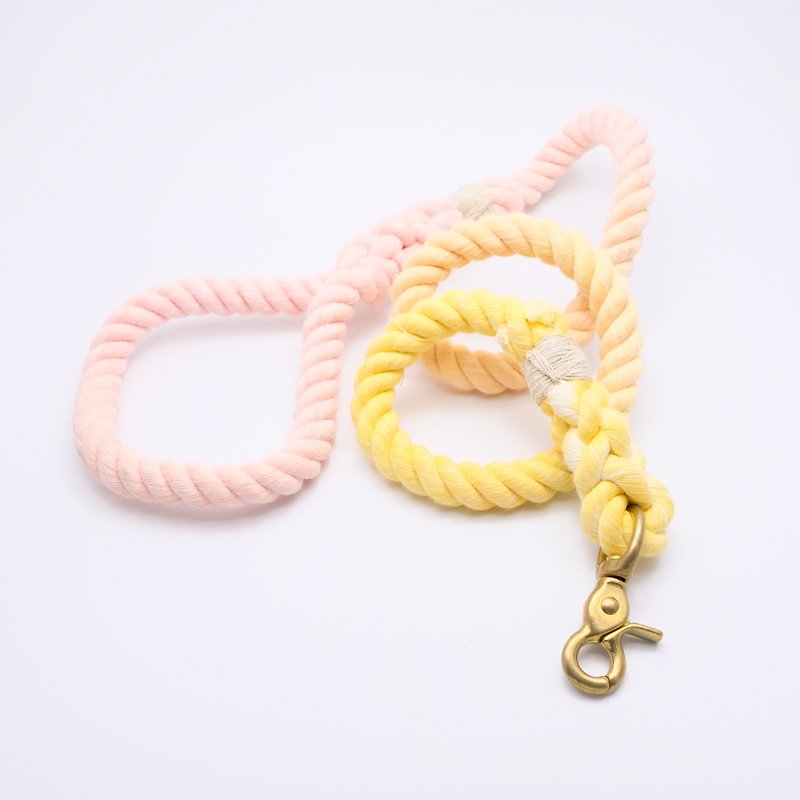 COTTON DOG LEASHES - PEACH ROSE  (100cm) - Collars & Leashes - Cotton & Hemp Multicolor