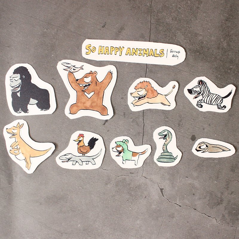 Sticker So happy animals