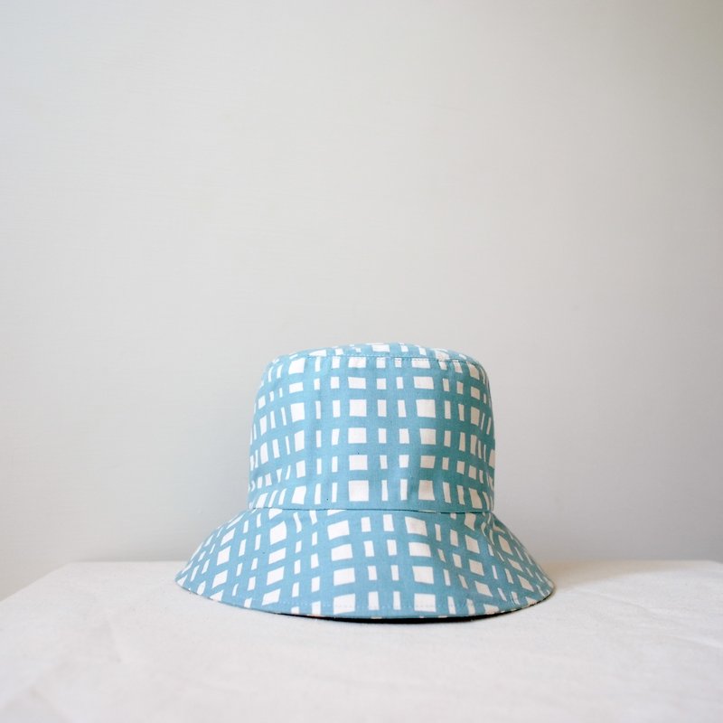 Hand grid green hat - Hats & Caps - Cotton & Hemp Blue