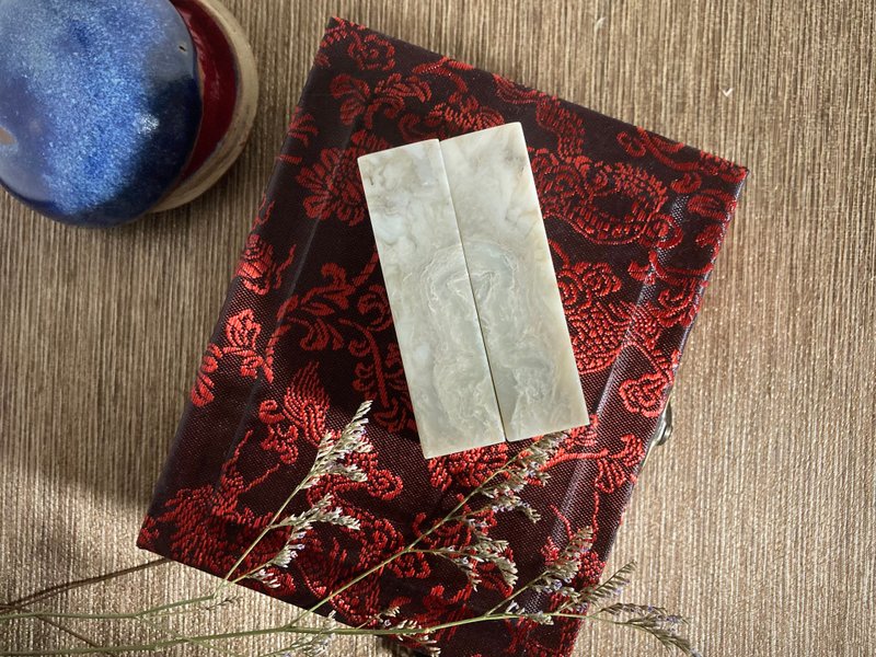 手工刻印客製對章 • 姓名方章 • 巴林石印章 參壹 - 印章/印台 - 石頭 灰色