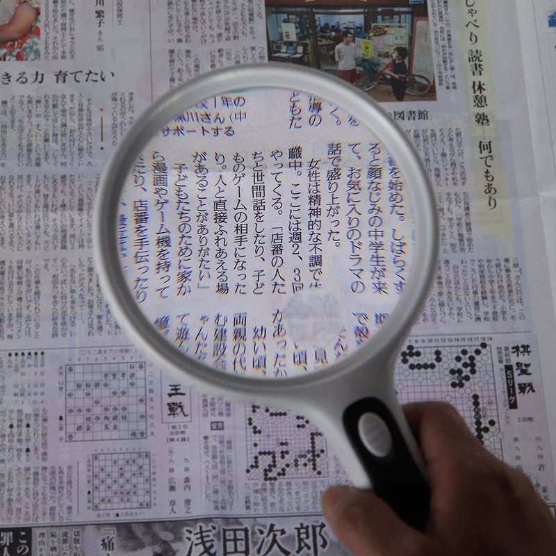 1.8x & 5x / 3D / 130mm Extra-Large Lens LED Handheld Magnifier 【N212】 - อุปกรณ์เขียนอื่นๆ - แก้ว สีดำ