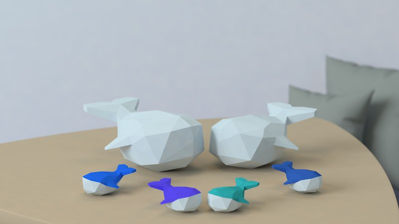 Balm 3D コクジラ DIY 折り紙 | 手作り | 海の動物 (電子ファイル) - デザインテンプレート - その他の素材 