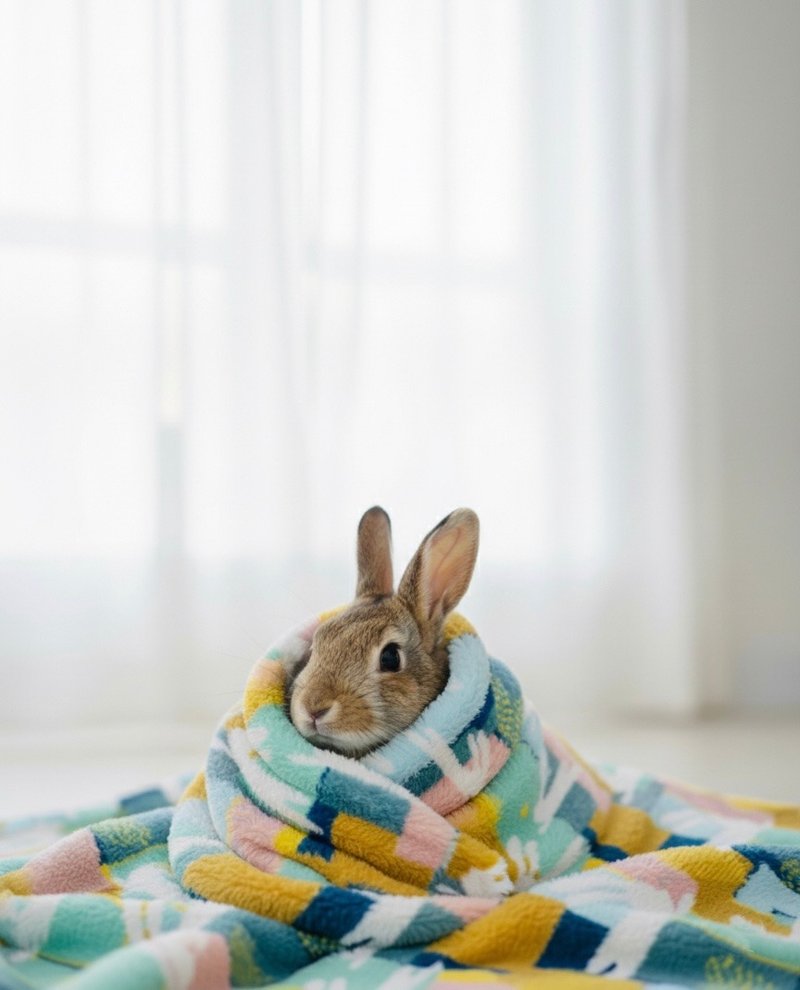 ChuChuLove Coral Fleece Blanket | Love & Flying Rabbits Print - ผ้าห่ม - วัสดุอื่นๆ 