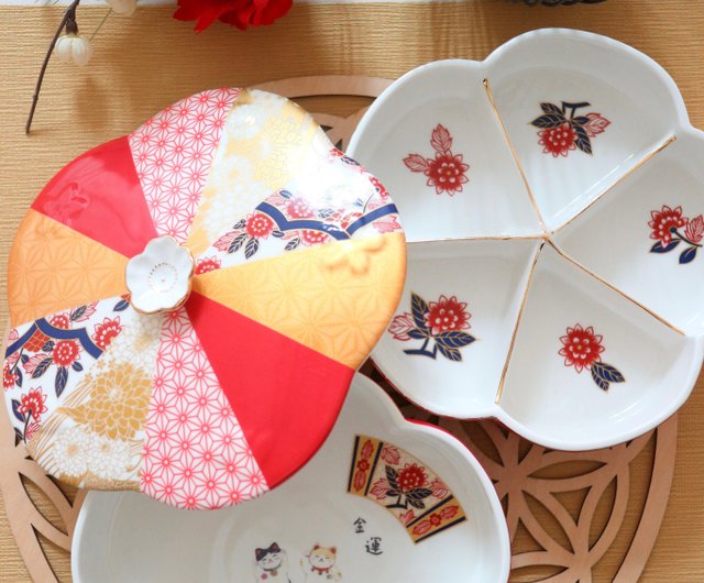 木製 花模様の重箱 3段