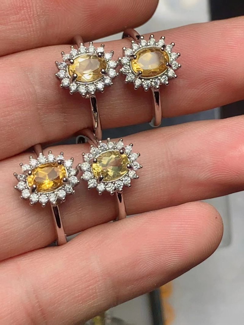 水晶戒指 (開口戒) - 黃晶 (Citrine) - 戒指 - 水晶 黃色