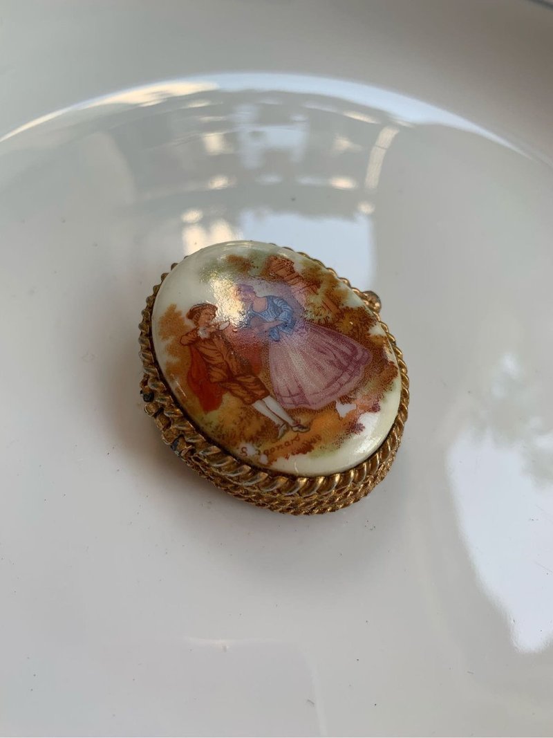 Vintage 陶瓷紳士淑女飾品盒 - 其他 - 其他金屬 