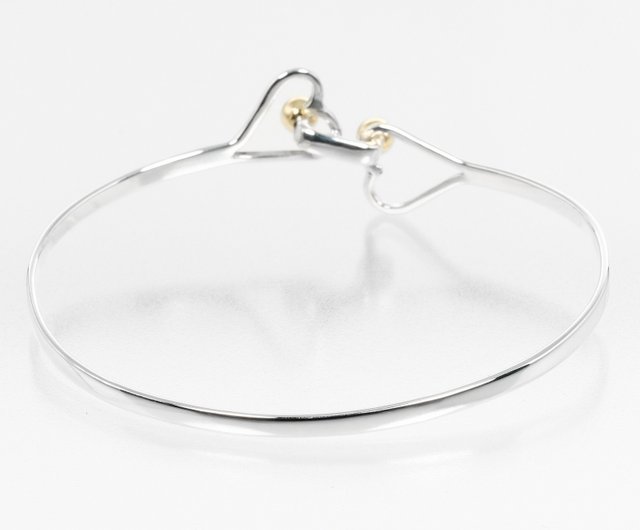 TIFFANY ティファニーダブルハートバングル ダブルハートフックバングル シルバー×ゴールド ヴィンテージ