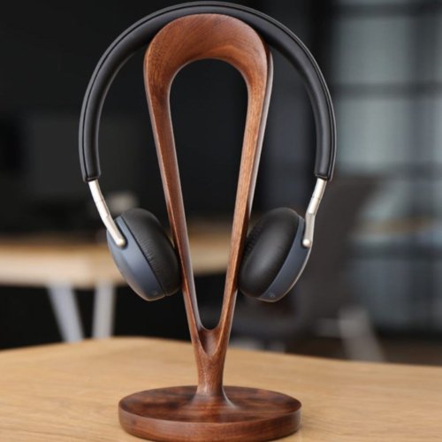 川木音箱 x ChuanMu Audio 川木 原木設計耳機支架 質感黑胡桃 實木製作 頭戴耳機座 耳機架
