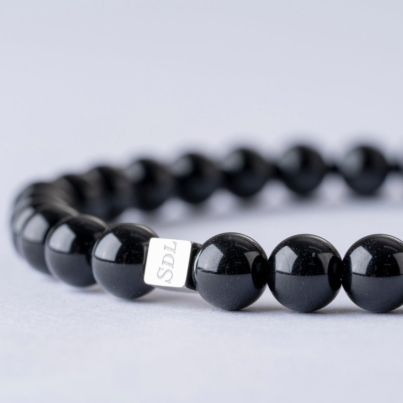 D14601 Black Tourmaline | Natural Energy Bracelet | 5.5-6.5mm - Bracelets - Crystal 