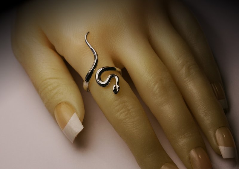 Abstract big snake ring - General Rings - Other Metals Silver