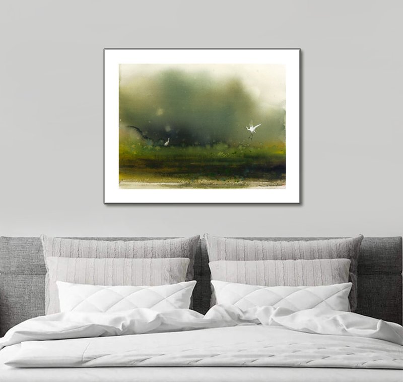 【閒田煙雨潤芳草】藝術版畫/限量授權藝術家/林順雄SunLin - 海報/掛畫 - 其他材質 綠色