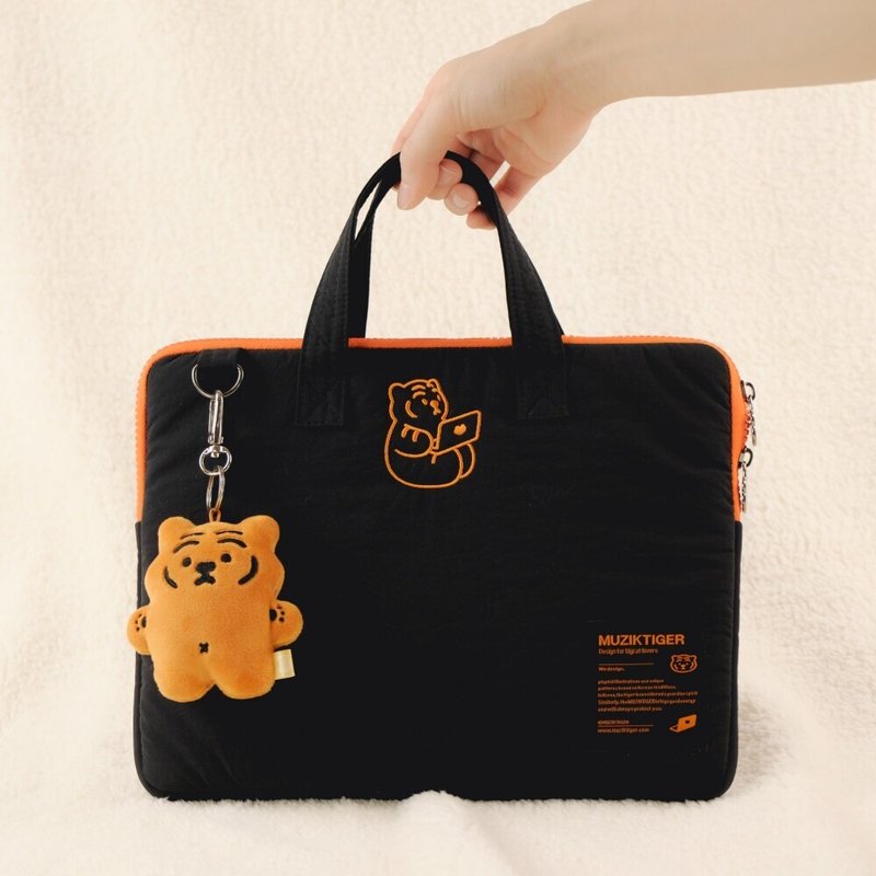 sitting tiger laptop bag/laptop bag/iPad bag (black) - Tablet & Laptop Cases - Other Materials 