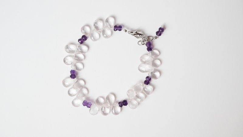 [Purple Love] Hand-made X Natural Stone Bracelet - สร้อยข้อมือ - โลหะ 