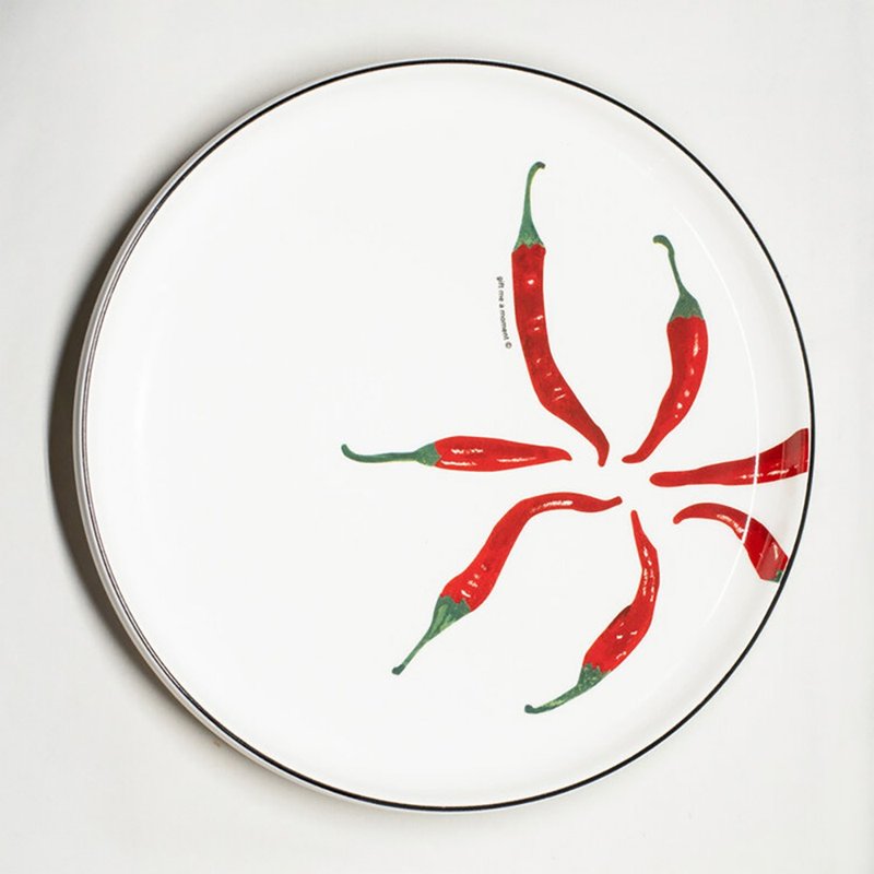 gift0005 Large plate - Chilli - จานและถาด - ดินเผา สีส้ม