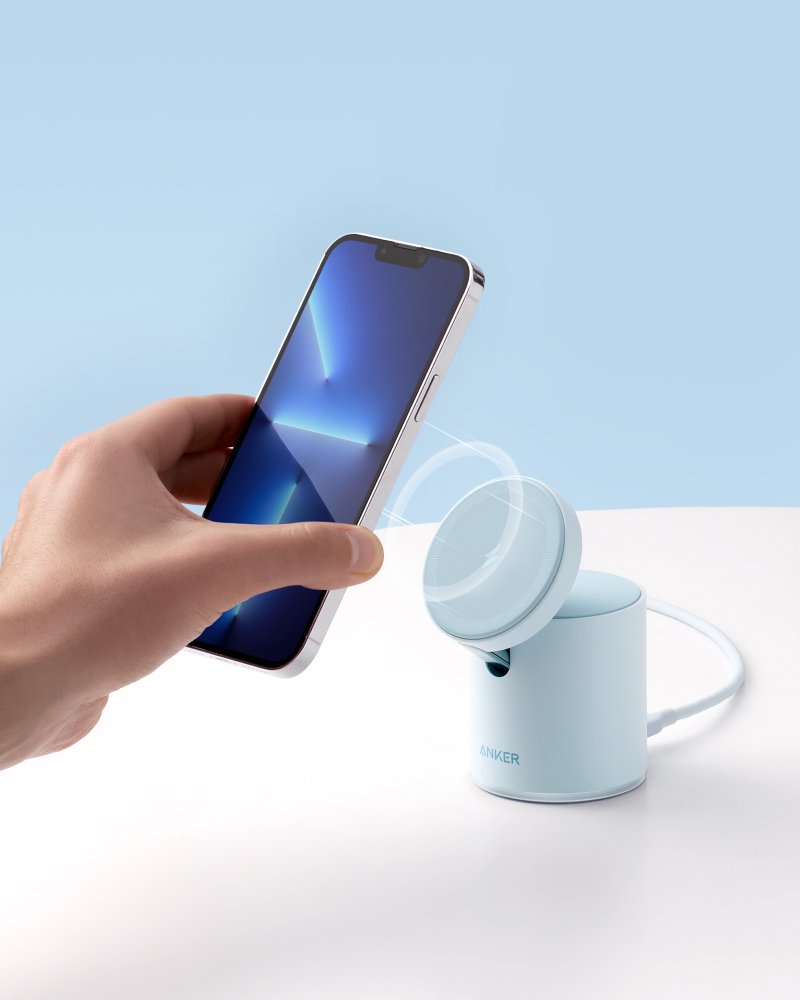矽膠 無線充電器 白色 - 搭贈充電器 | ANKER A2568 623 MagGo 2 in 1磁吸無線充電座