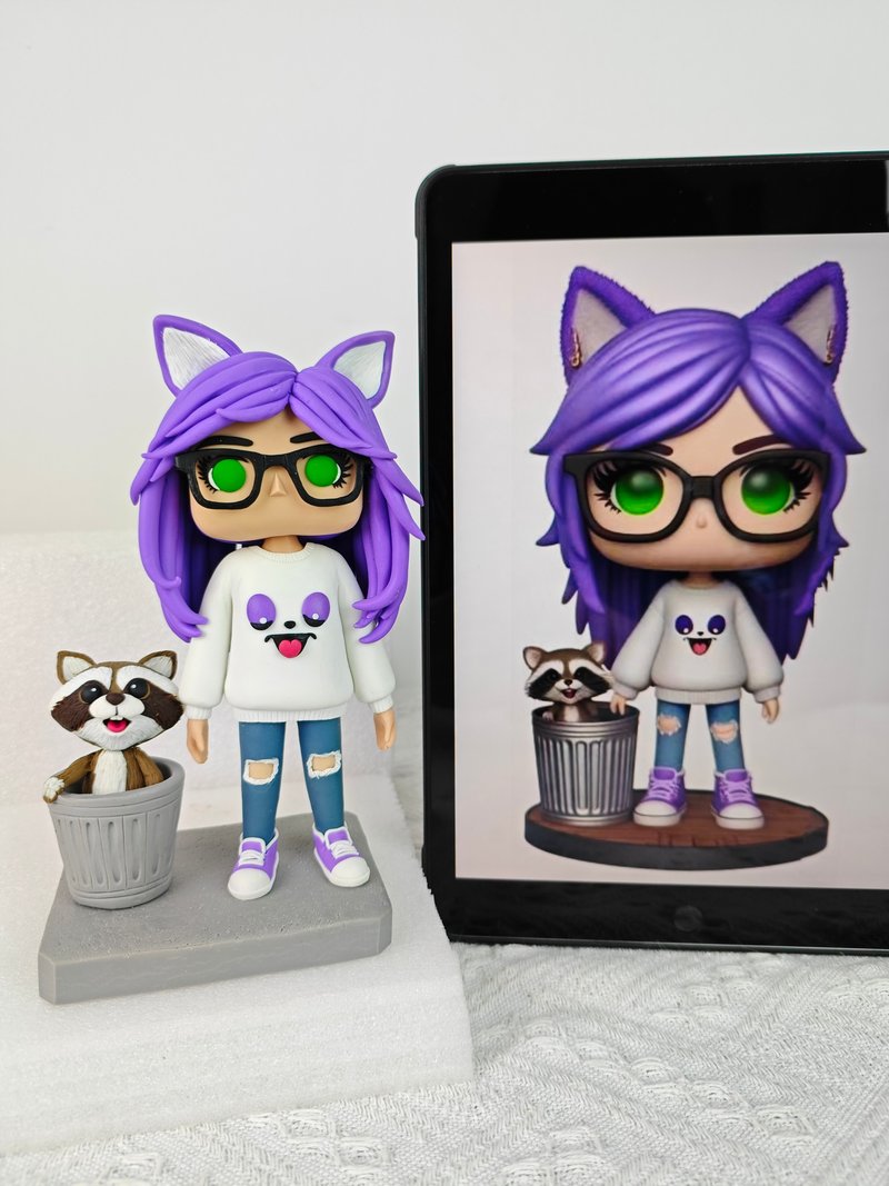 【客製化3D人像公仔】訂製手工Funko Pop男生朋友老公生日禮物 - 公仔/玩偶 - 黏土 多色
