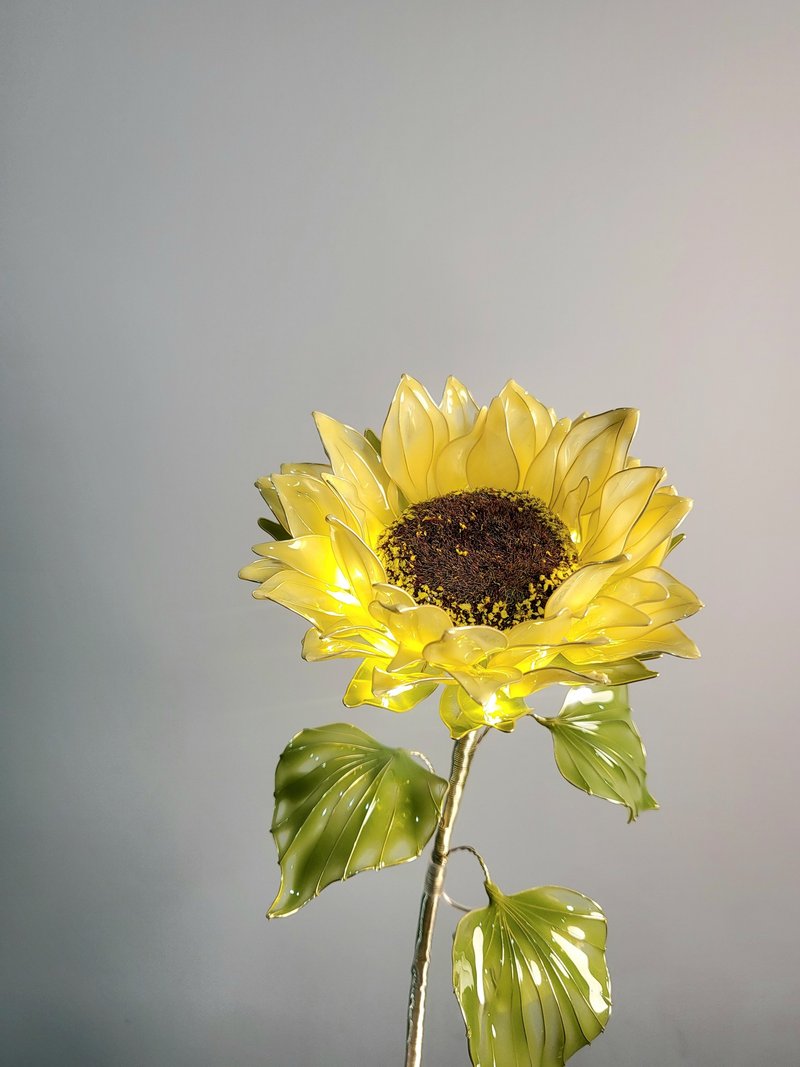 Vanilla Cream Sunflower  - Dipping Art Flower Light - โคมไฟ - เรซิน 