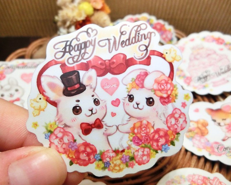 Styling Sticker Pack - Wedding Rabbit - สติกเกอร์ - กระดาษ ขาว