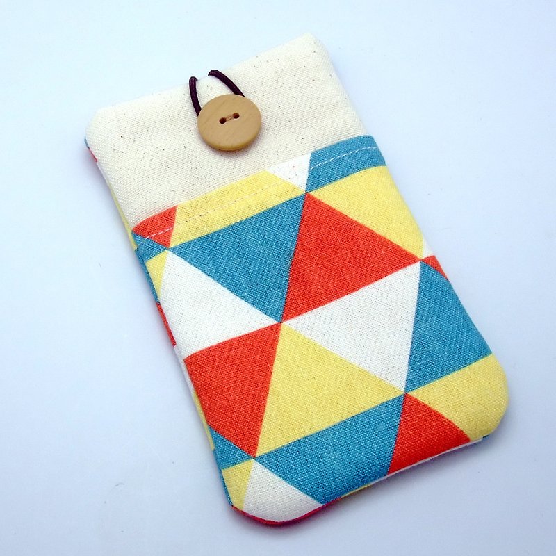 Customized phone bag, mobile phone bag, mobile phone protective cloth cover such as triangle pattern (P-15) - Phone Cases - Cotton & Hemp Multicolor