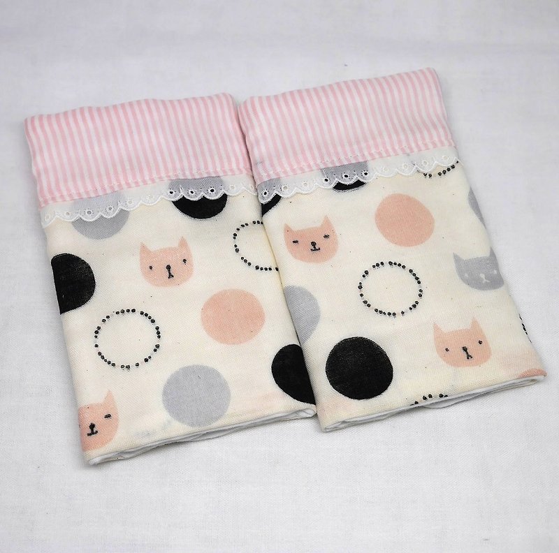 Japanese Handmade 8-layer-gauze droop sucking pads - 口水肩/圍兜 - 紙 粉紅色