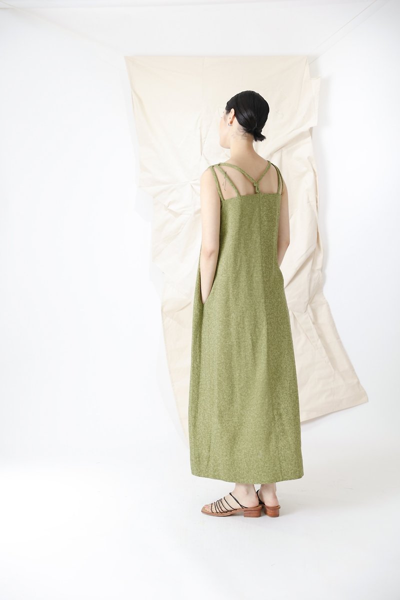 ショルダーストラップロープドレス - ワンピース - その他の素材 グリーン