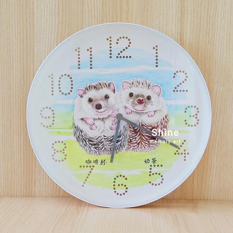 Customized hand-painted pet hedgehog wall clock-two - Custom Pillows & Accessories - Plastic 