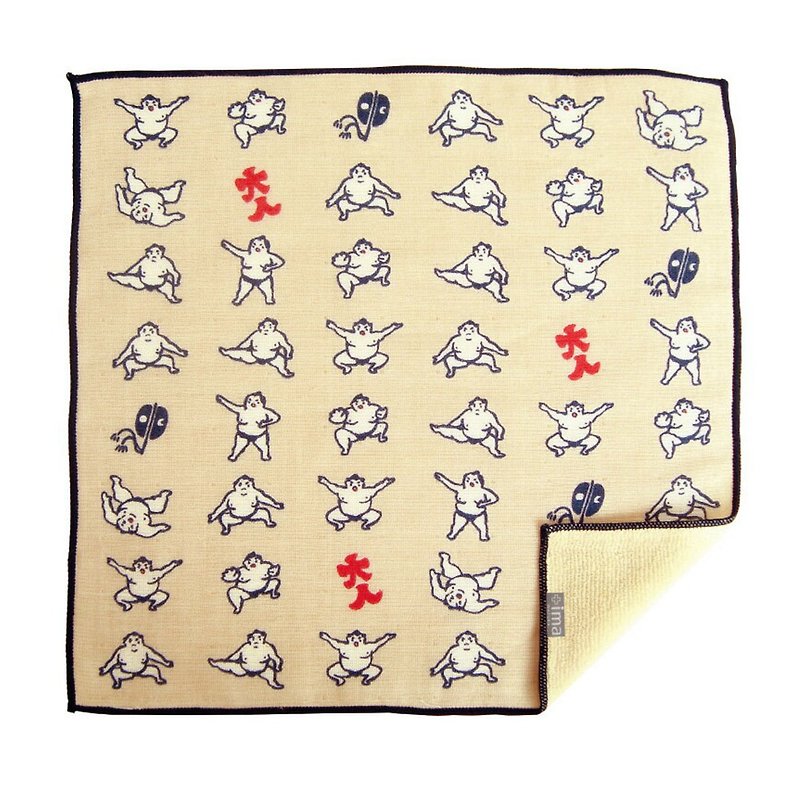 Japan Prairiedog Imabari Organic High Quality Cotton Square - Sumo Wrestler - Towels - Cotton & Hemp Khaki